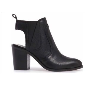 1. State Leban Black Leather Cutout Booties NEW
